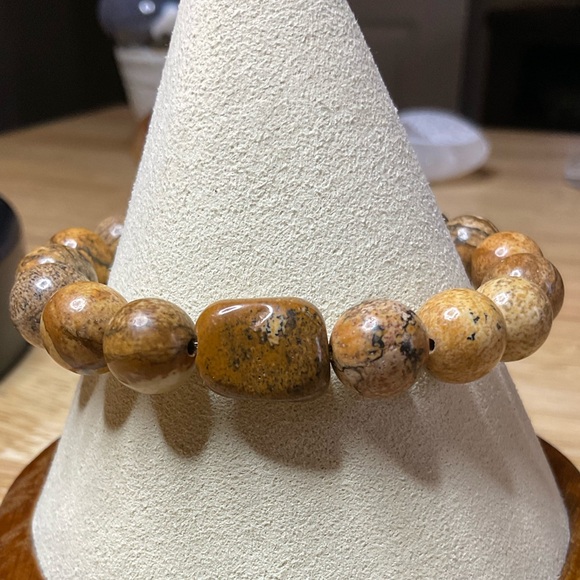 Picture Jasper Bracelet with (10 mm) Beads - Picture 1 of 7